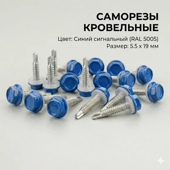 Саморезы 5.5х19 мм (RAL 5005) - упаковка 250 шт. от Профиль Плюс