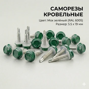 Саморезы 5.5х19 мм (RAL 6005) - упаковка 250 шт. от Профиль Плюс