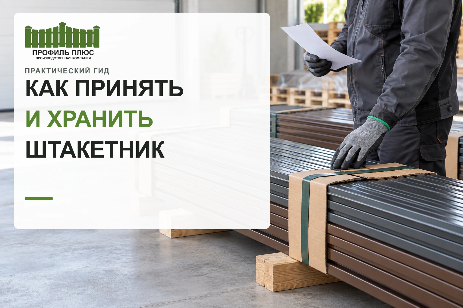 Как принять и хранить евроштакетник до установки